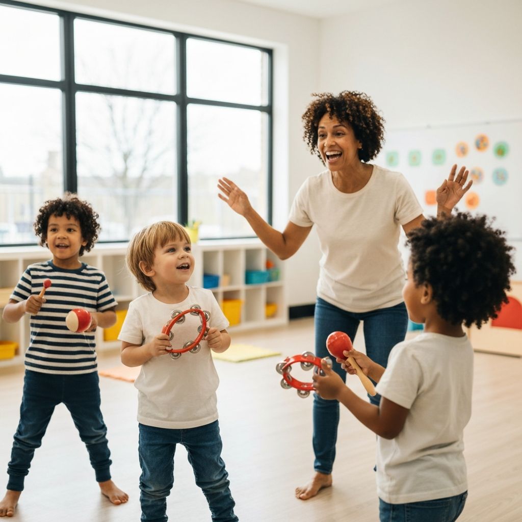 音楽の時間：楽器を演奏する子どもたち